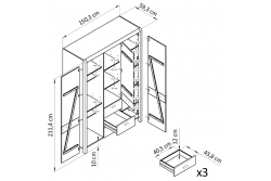 Шкаф для одежды Мадейра 3 двери